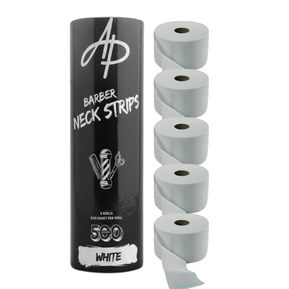 AP White Barber Neck Strips 5x100 Rolle