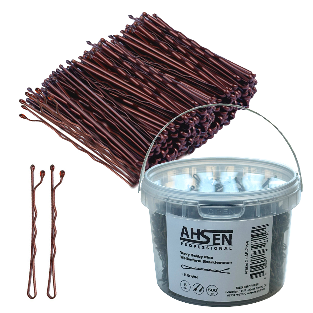Ahsen Prof. Haarklammern 500g - 5cm - Braun