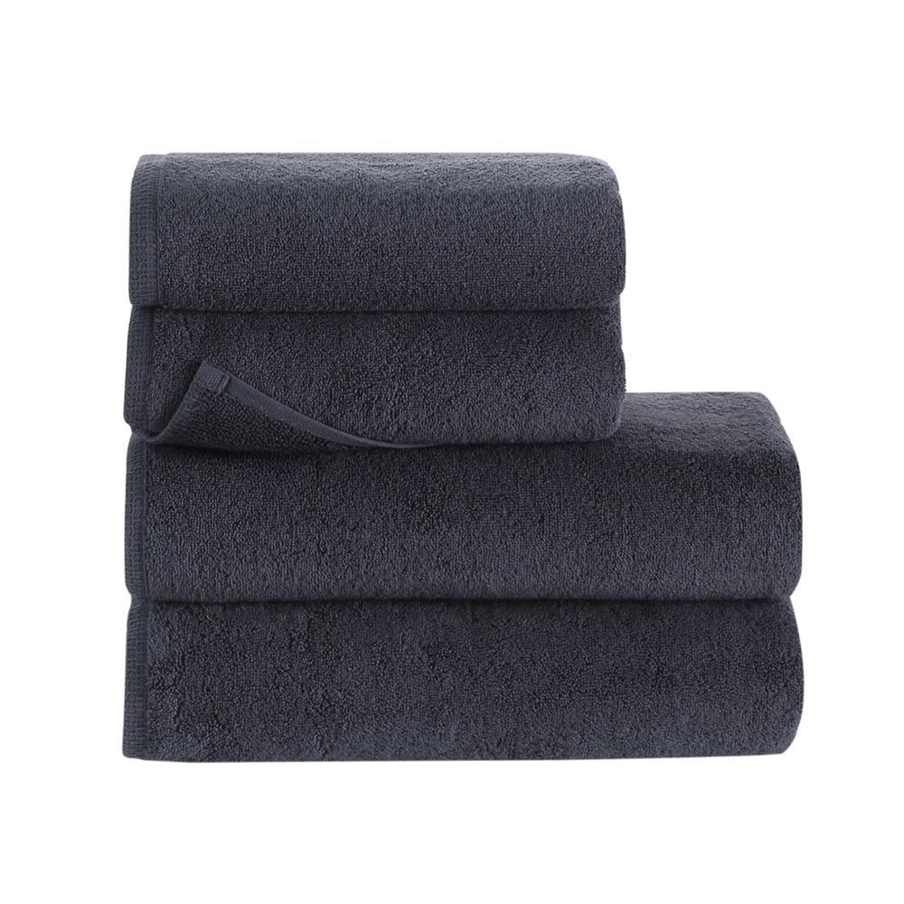 4er Set Handtücher – 2x 50x100 - 2x 70x140 – Dunkelgrau (500gsm)