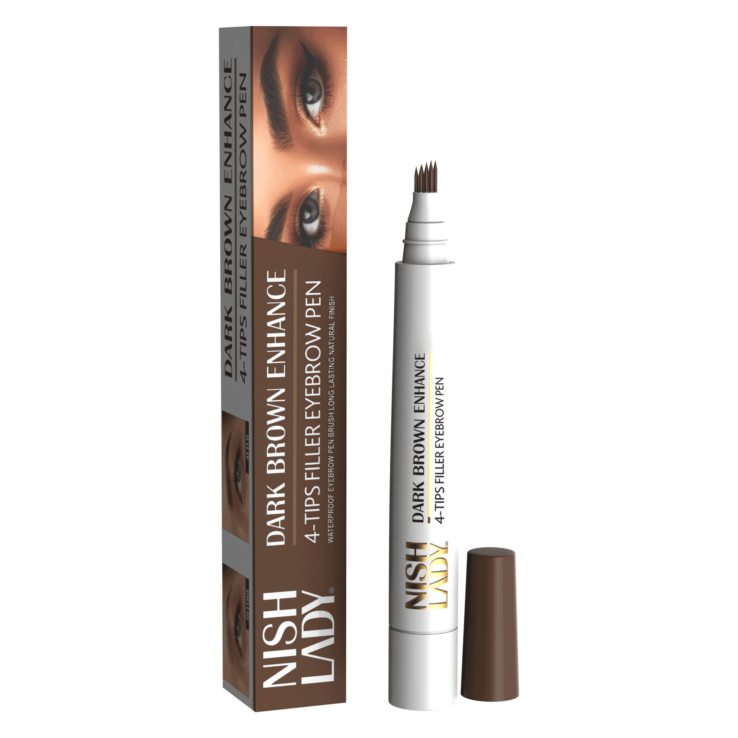 Nishlady - Eyebrow Pen - Dark Brown