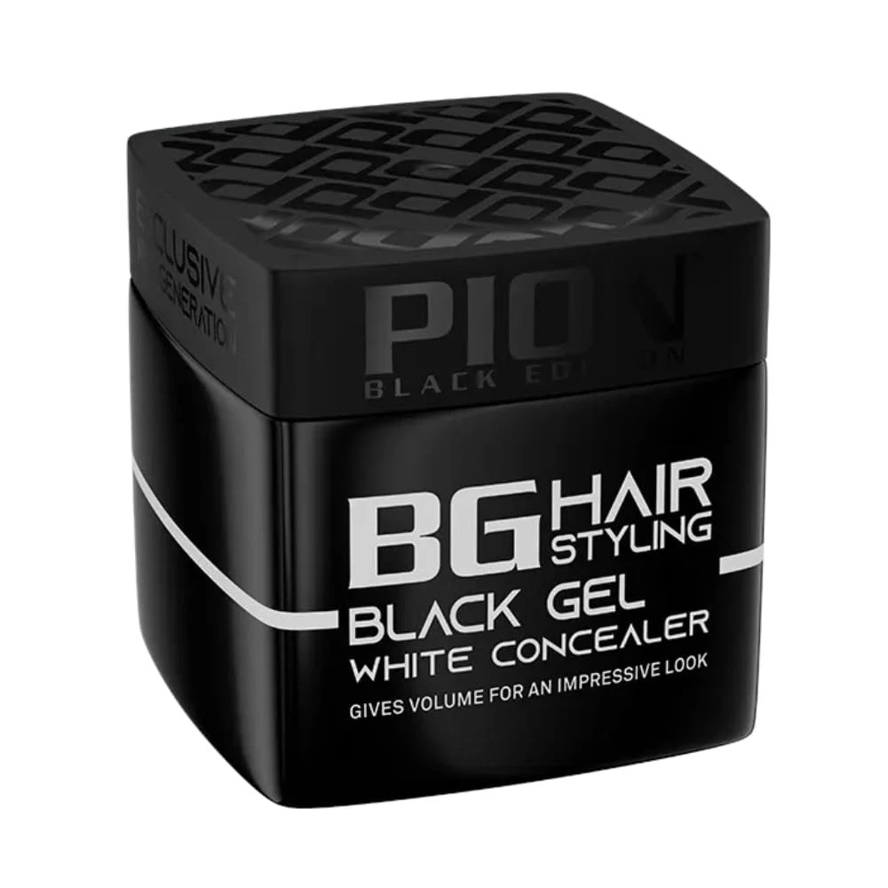 PION BLACK EDITION Hair Styling Gel - BG - 320ml - Black Gel (White Concealer)