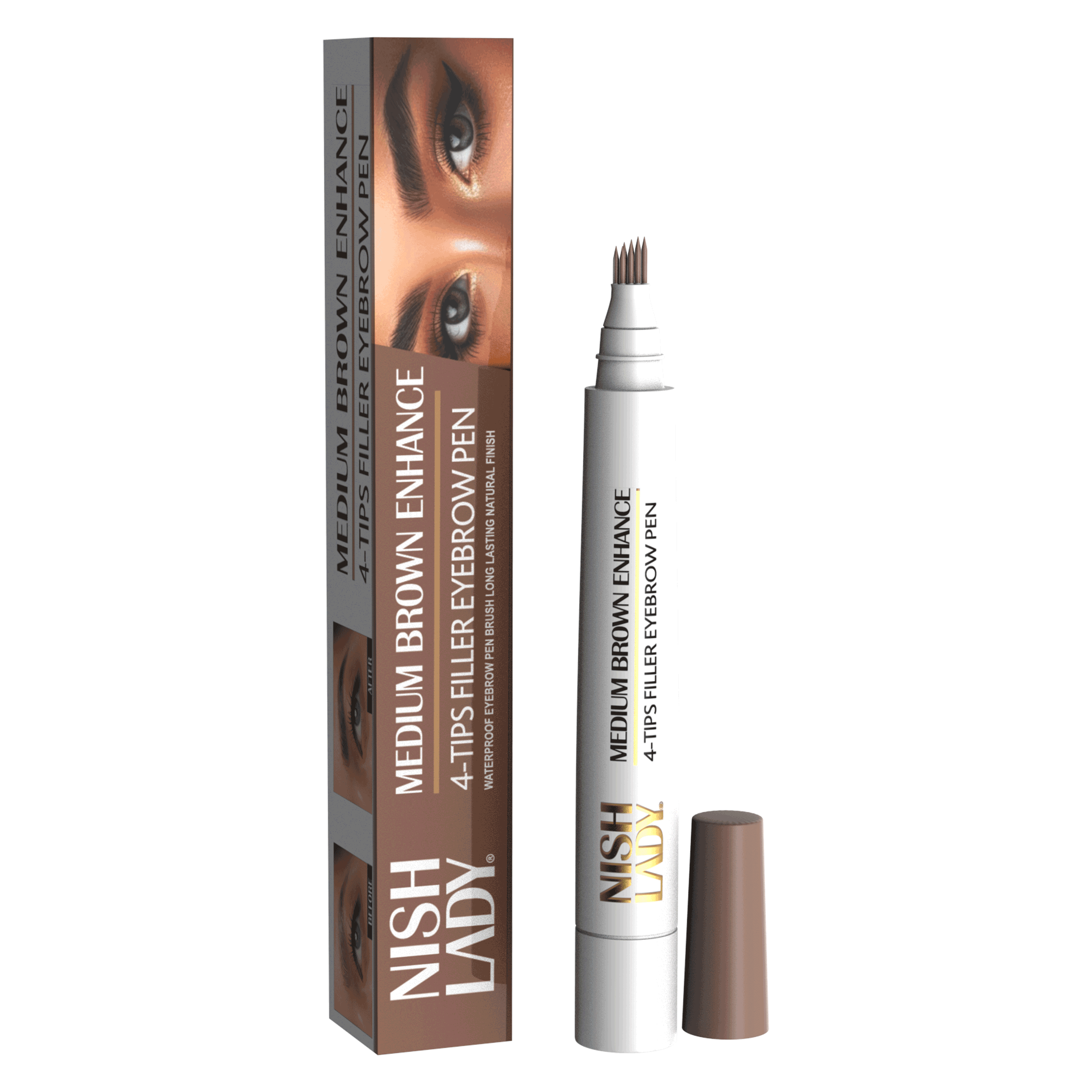 Nishlady - Eyebrow Pen - Medium Brown